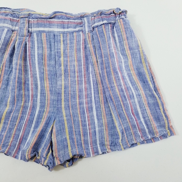 Lili Sport Striped Linen Blend Shorts Pants Plus Size 3X - Picture 10 of 14